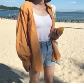 Широк и дълъг дамски суичър тип риза в три цвята