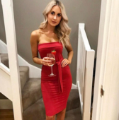 Κομψό βραδινό γυναικείο  φόρεμα με κορδόνια σε πολλά χρώματα