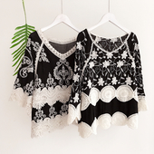 Γυναικεία μπλούζα  φαρδιά με δαντέλα