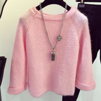 Дамски ежедневен много топъл пуловер с О-образна яка - 4 цвята