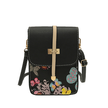 Μίνι  γυναικεία τσάντα σε ορθογώνιο σχήμα με floral δικαίωμα