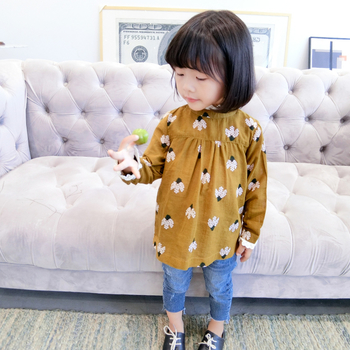 Παιδική μπλούζα για κορίτσια με κολάρο σε δύο χρώματα