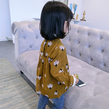 Παιδική μπλούζα για κορίτσια με κολάρο σε δύο χρώματα