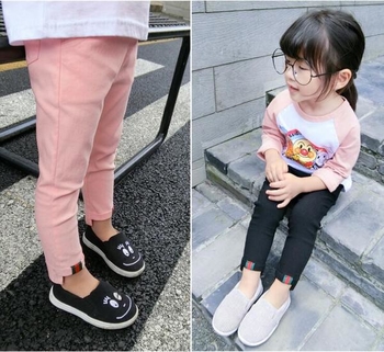 Καθημερινά παντελόνια για κορίτσια σε ροζ, λευκό και μαύρο χρώμα