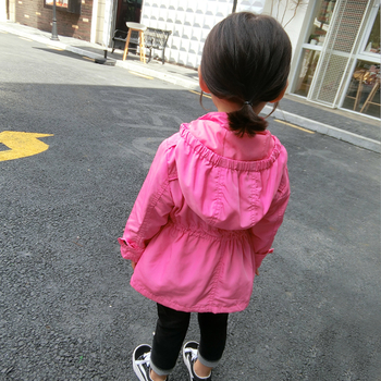 Дълго детско яке с качулка в два цвята