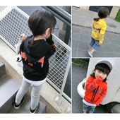 Φούτερ για κορίτσια και αγόρια με κουκούλα σε μαύρο, κόκκινο και κίτρινο