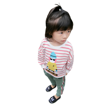 Детска блуза на райе в три цвята с изображение, в три цвята