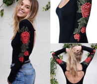  Γυναικείο  πουκάμισο με  μακρύ μανίκι και ενδιαφέρουσα πλάτη