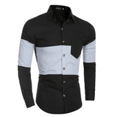 Αθλητικό κομψό ανδρικό πουκάμισο  με μακρύ μανίκι, 3 χρώματα