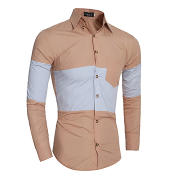 Αθλητικό κομψό ανδρικό πουκάμισο  με μακρύ μανίκι, 3 χρώματα