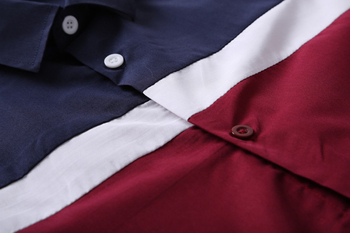 Спортно-елегантна мъжка риза с дълъг ръкав и поло якичка в преливащи цветове - 2 модела