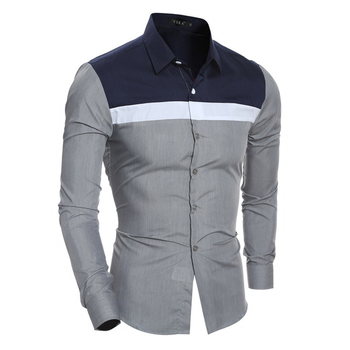 Κομψό ανδρικό πουκάμισο Polo με  μακρύ μανίκι και κολάρο  - 2 σχέδια