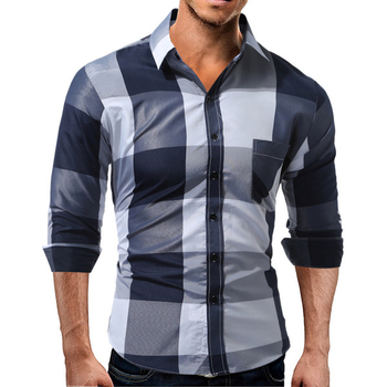 Ανδρικό αθλητικό και κομψό πουκάμισο σε μοντέρνο χρώμα και μοτίβο - 2 χρώματα