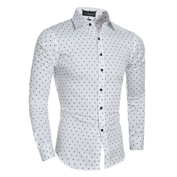 Ανδρικό πουκάμισο με πολύ ενδιαφέροντα μικρά έγχρωμα στοιχεία - 3 μοντέλα