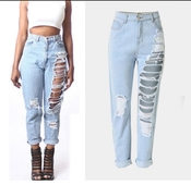 Fresh Jeans Boyfriend - σκισμένα και με ψηλή μέση