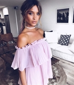 Γυναικεία μπλούζα  με πτώση ώμου σε δύο διαφορετικά χρώματα