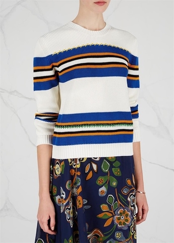 Ежедневен дамски пуловер с цветни мотиви