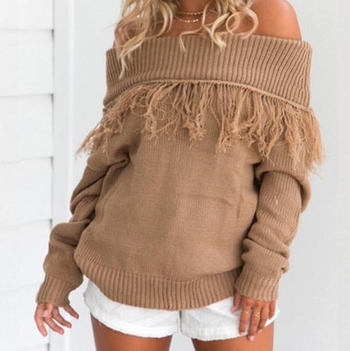 Μοναδικό γυναικείο πουλόβερ με μακριά μανίκια