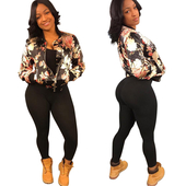 Γυναικείο μπουφάν με μοτίβο λουλουδιών