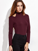 Απλή γυναικεία μπλούζα με κοπές και κολάρο πόλο σε διάφορα χρώματα