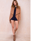 Κομψή παλτό για κυρίες με ζώνη σε τρία χρώματα