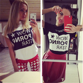 Γυναικείο μπλουζάκι σε λευκό και μαύρο με επιγραφές