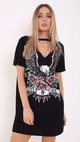 Σύγχρονη γυναικεία μπλούζα με ντεκολτέ σε σχήμα V και ενδιαφέρουσα έγχρωμη εκτύπωση