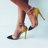 Γυναικεία παπούτσια με ψηλό τακούνι σε δύο χρώματα