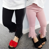 Γλυκό παιδικό παντελόνι για κορίτσια σε ροζ και μαύρο χρώμα