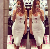 Σέξυ γυναικείο φόρεμα σε λεύκο χρώμα