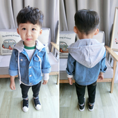 Τζιν μπουφάν για αγόρια με κουκούλα