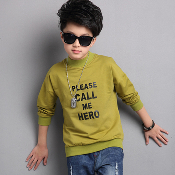 Καθημερινή παιδική μπλούζα για αγόρια με επιγραφή και κολάρο