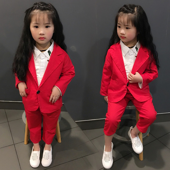 Детско стилно сако за момчета в червен и черен цвят