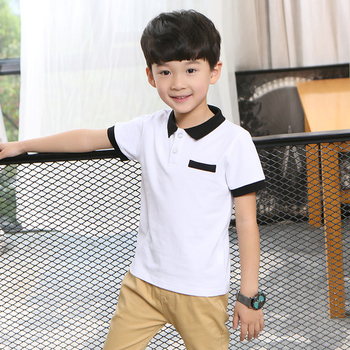 Σπορ-κομψό παιδικό πουκάμισο για αγόρια μικρού μήκους μανικιού σε τρία χρώματα