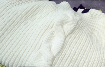 Γυναικείο μακρύ πουλόβερ με κολάρο σε σχήμα V - 2 χρώματα