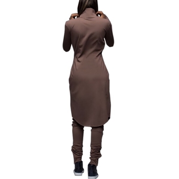 Спортно-елегантен дамски комплект - дълго яке + панталон, в два цвята