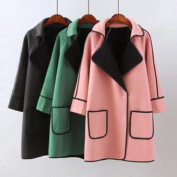 Κομψό, μακρύ παλτό σε τρία χρώματα με τσέπες