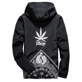 Ανδρικό Casual μπουφάν με ενδιαφέρουσες εκτυπώσεις και κουκούλα