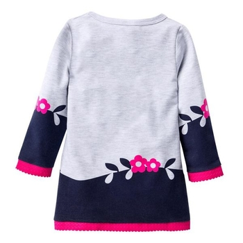Μακρύ πουλόβερ για κορίτσια με εικόνα σε δύο χρώματα