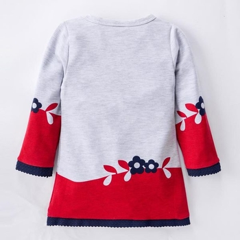 Дълъг детски пуловер за момичета с изображение и в два цвята