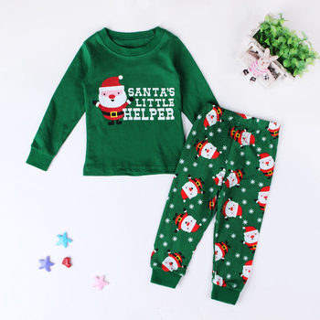 Παιδική πιτζάμα  για κορίτσια και αγόρια με εικόνες Χριστουγέννων σε πράσινο χρώμα