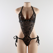 Γυναικεία εσώρουχα ενδιαφέρουσα δαντέλα και ενδιαφέρουσες κορδέλες και στις δύο πλευρές των γοφών