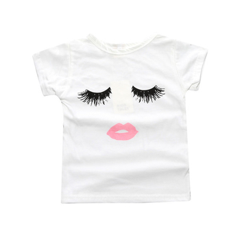 Γλυκό μπλουζάκι για κορίτσια σε λευκό με εικόνες
