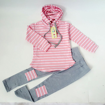 Сладък детски комплект за момичета - блуза на райе + панталон 