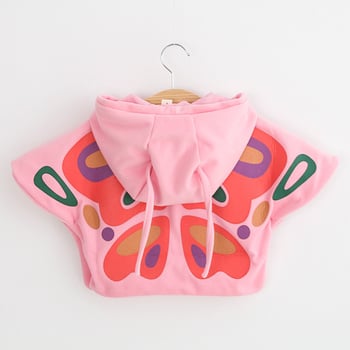 Παιδικό μπουφάν για κορίτσια σε σχήμα πεταλούδας με κουκούλα