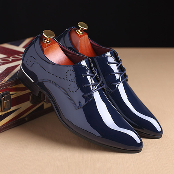 Лачени мъжки официални обувки в четири цвята