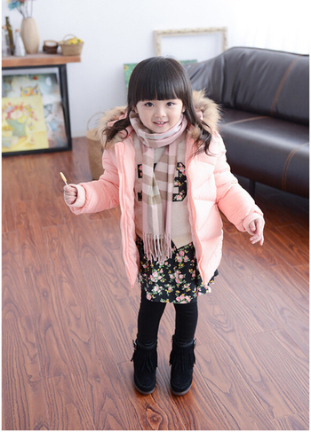 Ζεστό παιδικό μπουφάν  για κορίτσια με κουκούλα σε ροζ και μπλε χρώμα