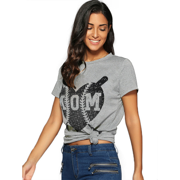 Σπορ-κομψό γυναικείο T-shirt σε γκρι χρώμα