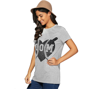 Σπορ-κομψό γυναικείο T-shirt σε γκρι χρώμα