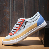 Σπορ και κομψά αθλητικά ανδρικά πάνινα παπούτσια με διακοσμητικό φερμουάρ σε τρία χρώματα